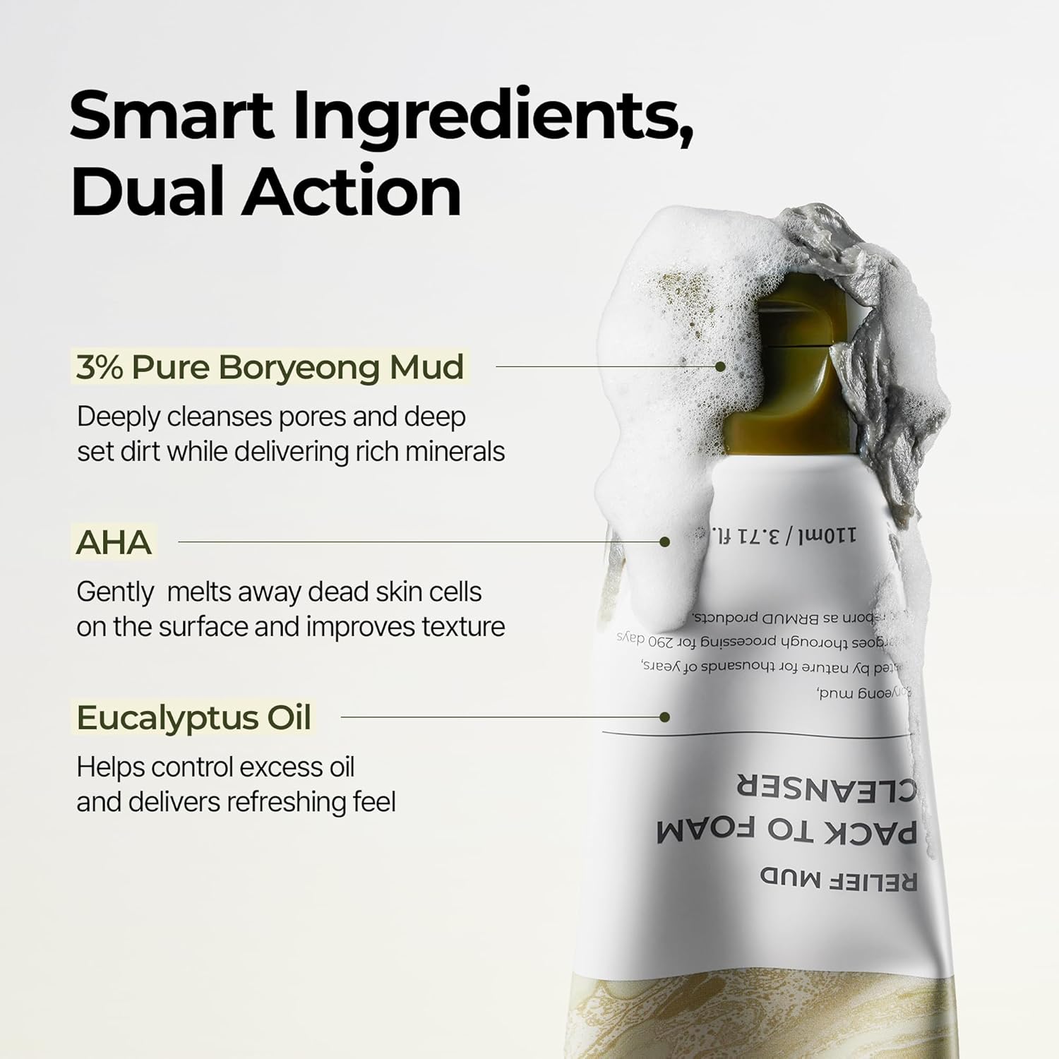 Mask & Cleanser Duo | Relief Mud Clay Face Mask + Mud Pack to Foam Facial Cleanser