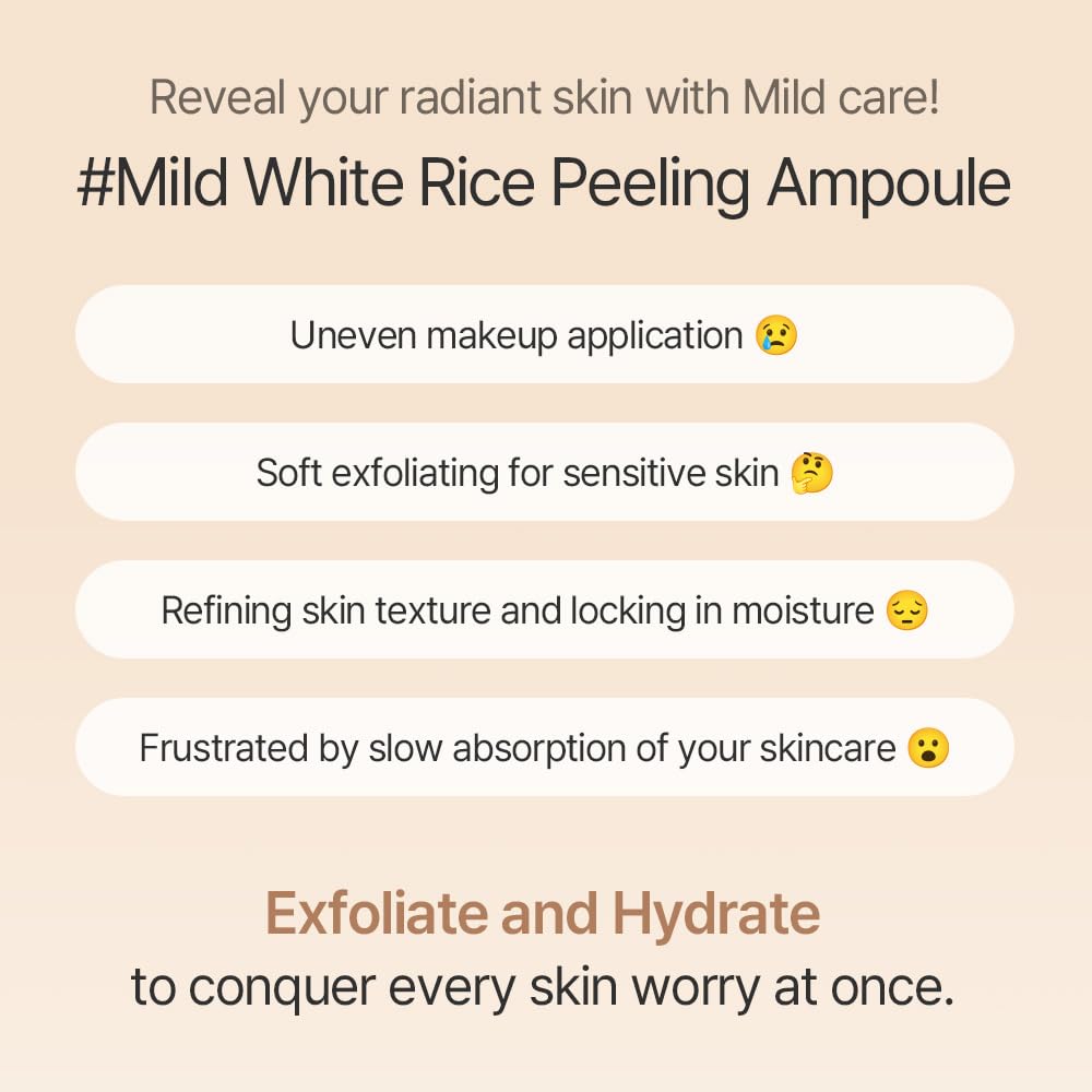 White Rice Peeling Ampoule | Gentle Exfoliating Serum for Brightening Skin