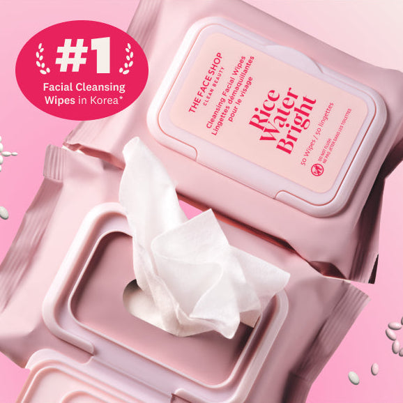 Rice Water Bright Makeup Remover Wipes | Gentle Vegan Formula Ready-To-Go