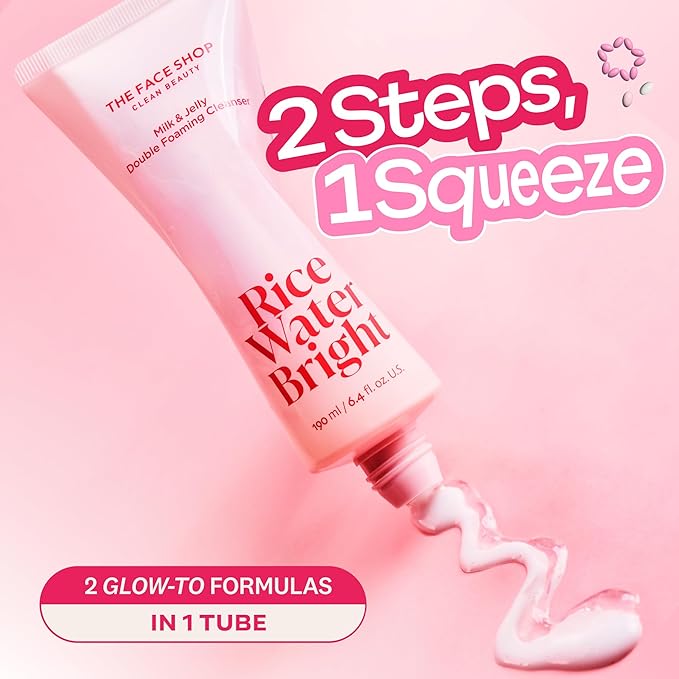 Rice Water Bright Milk & Jelly Double Cleanser | 2-in-1 Makeup Remover and Moisturizing Cleanser