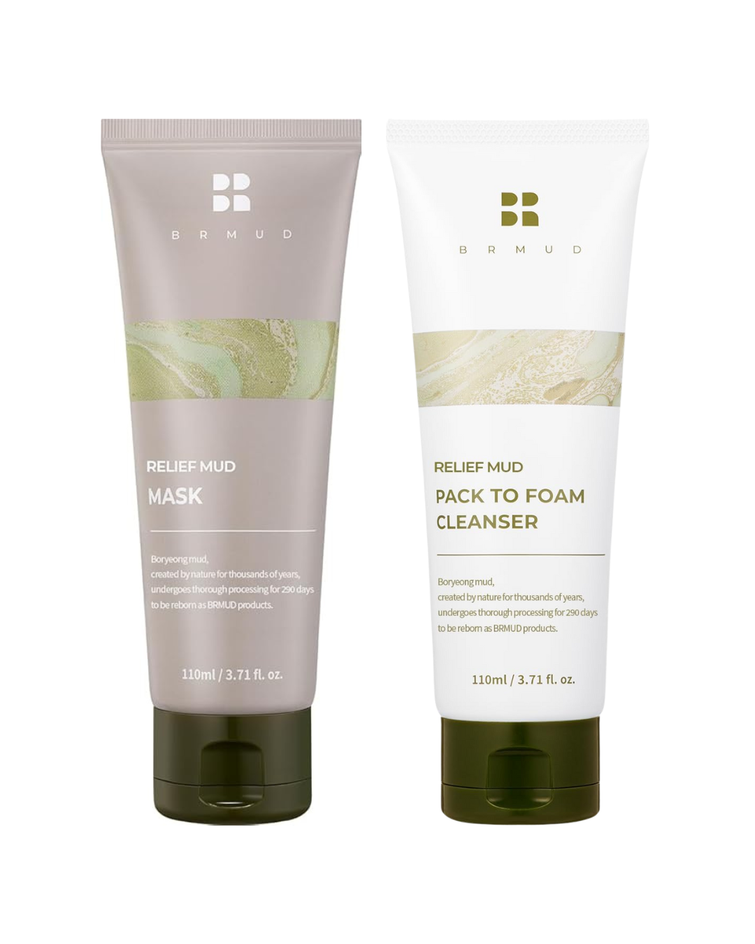 Mask & Cleanser Duo | Relief Mud Clay Face Mask + Mud Pack to Foam Facial Cleanser