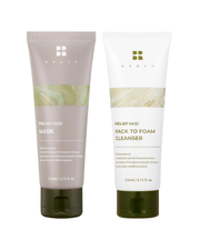 Mask & Cleanser Duo | Relief Mud Clay Face Mask + Mud Pack to Foam Facial Cleanser