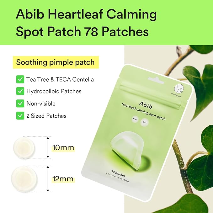 Heartleaf Calming Spot Patch | Ultra-Thin Acne and Pimple Patches with Calming Formula